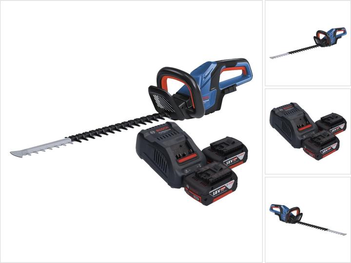 Productafbeelding Bosch Professional Bosch GHE 18V-60 Professionele accu heggenschaar 18 V 60 cm borstelloos + 2x accu 5.0 Ah + lader (Draadloze heggenschaar)