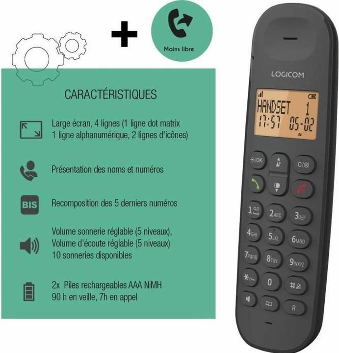 Actual product image Logicom Cordless landline telephone ILOA-150
