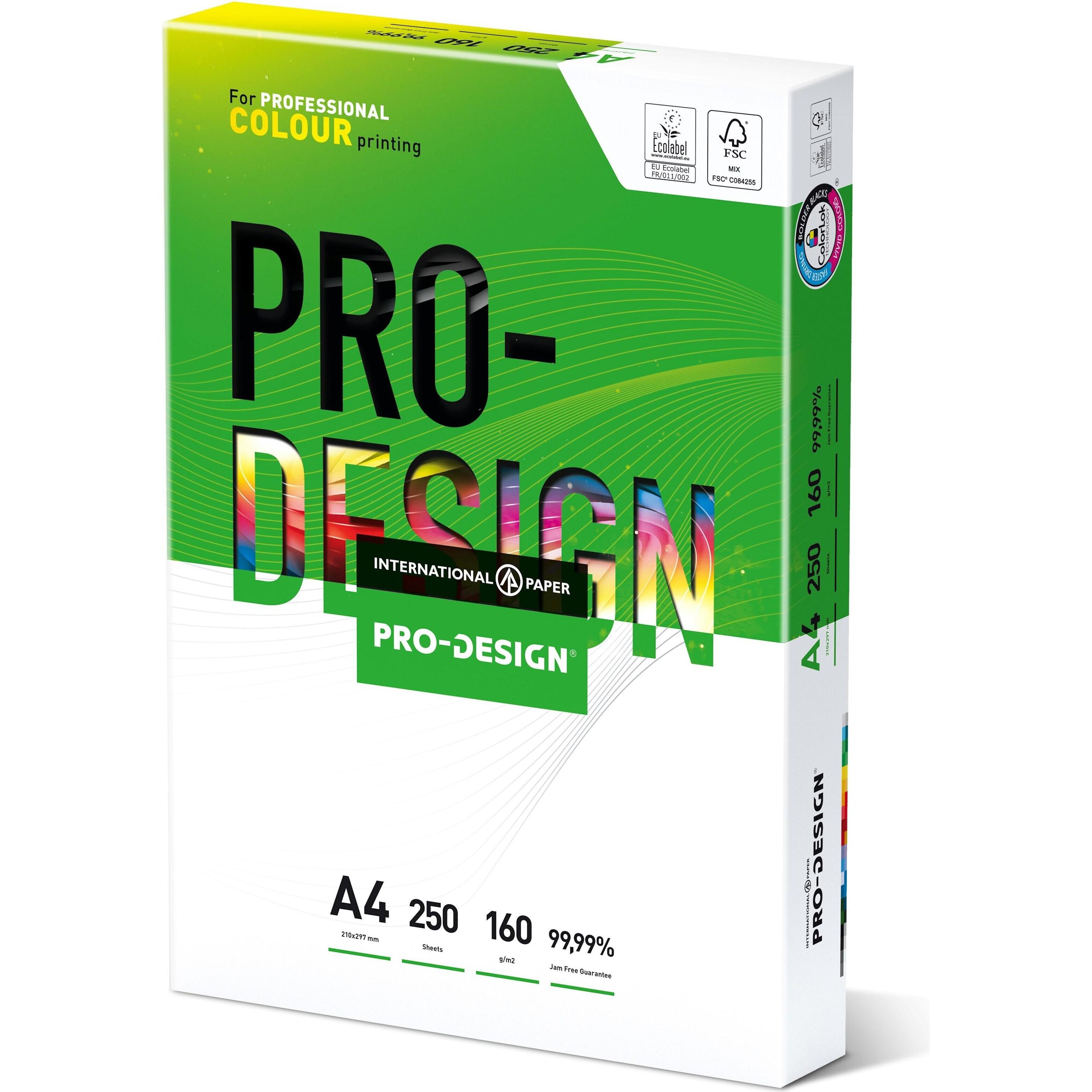 Prodesign, Carta, Carta copiativa laser a colori Inapa Tecno, A4, 160g/m2, 250 fogli (160 g/m², 250 x, A4)