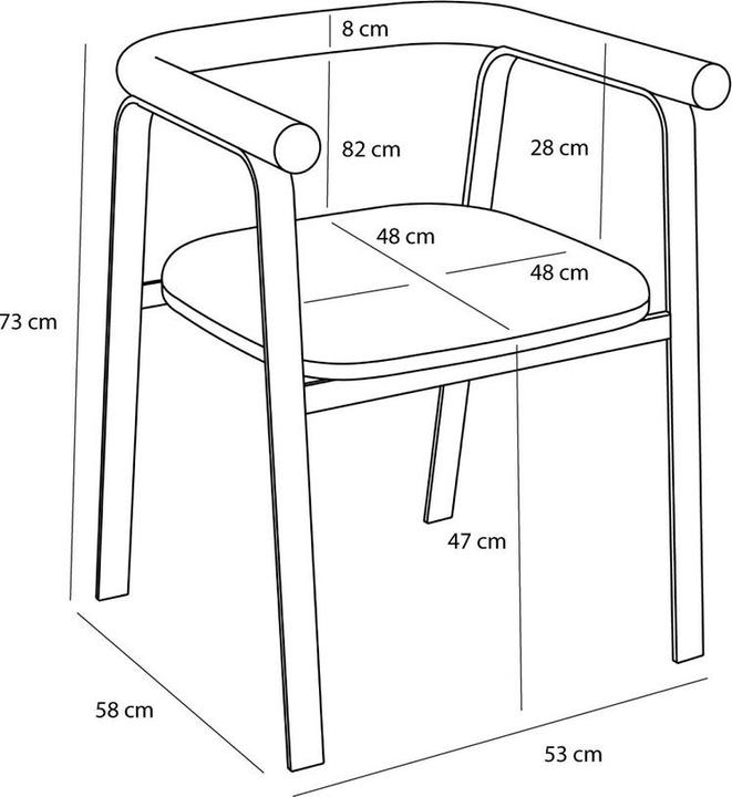 Image du produit Hübsch Ecto Esszimmerstuhl Sandfarben