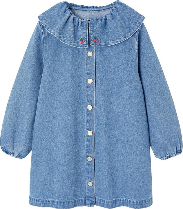 Image du produit Vertbaudet Jeanskleid Mädchen mit Rüschenkragen (128)