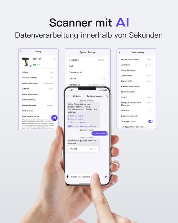 Actual product image Inateck Barcodescanner 61 black (BCST-61 black) (1D barcodes)