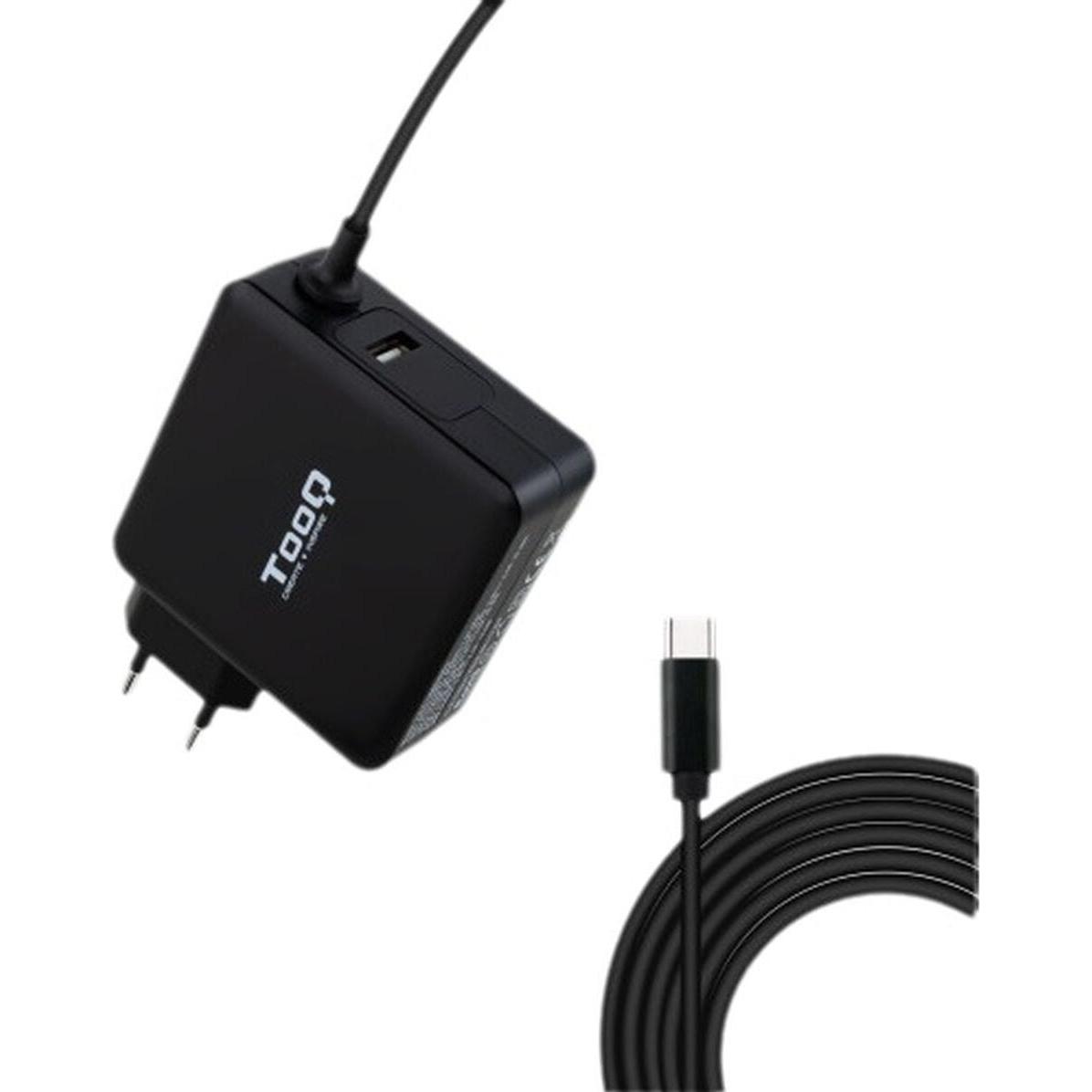 Tooq Technology CARICATORE PORTATIL USB-C PD3.0 65W NEGRO (65 W), Caricatore USB, Nero