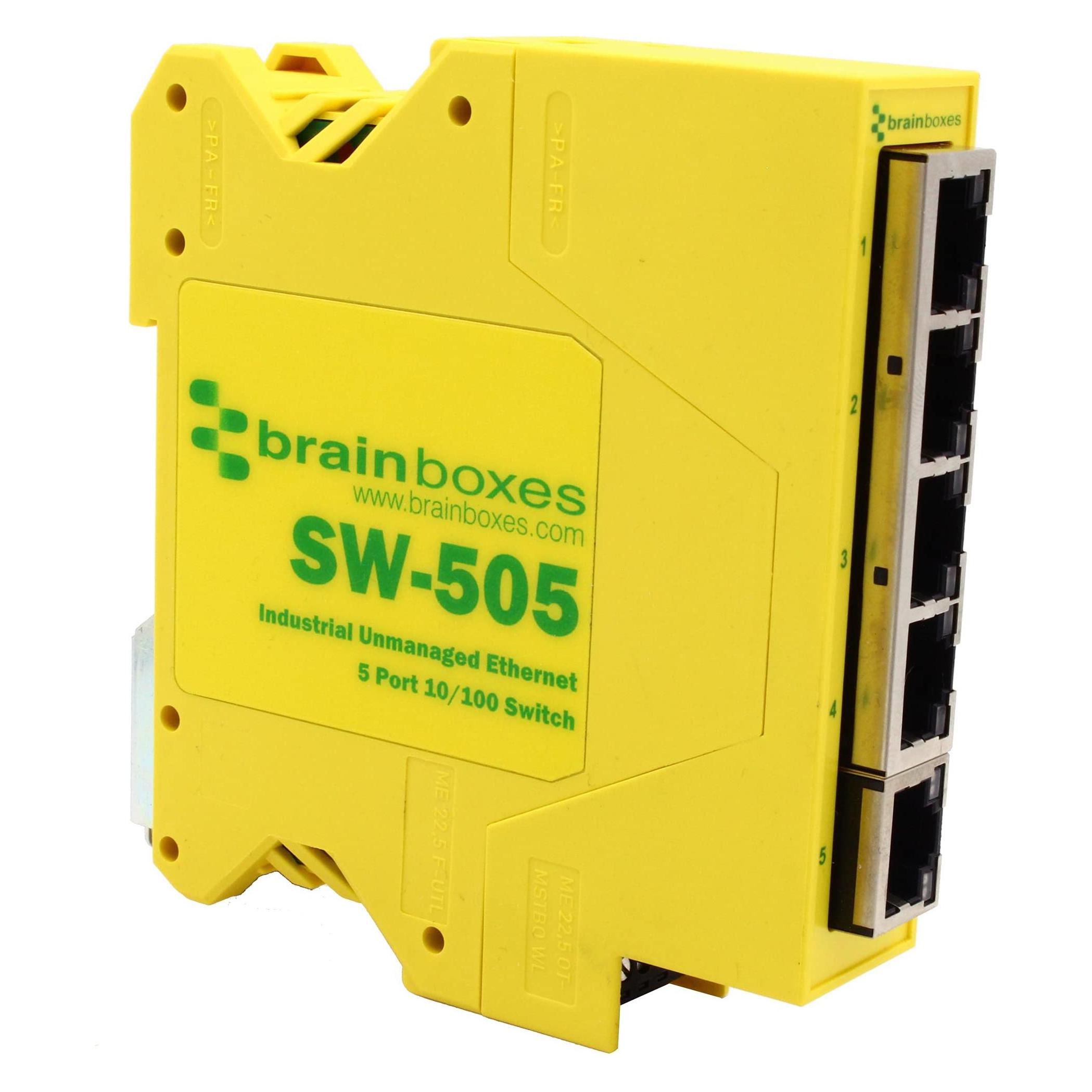 Brainboxes Ethernet schakelaar 5 poorten (5 ports), Netwerkschakelaar