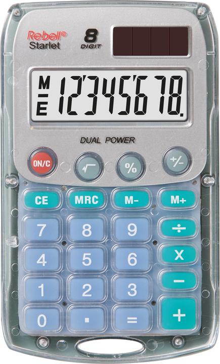 Actual product image Rebell Starlet Calculator Pocket Simple Calculator (Solar cells, Batteries)