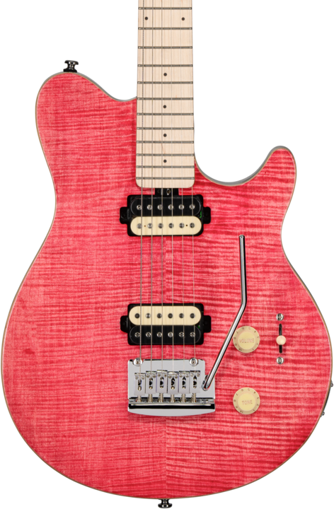 Actual product image E-Gitarre, S.U.B., Axis AX3, Flame Maple Veneer Top, Stain Pink (Electric guitar)