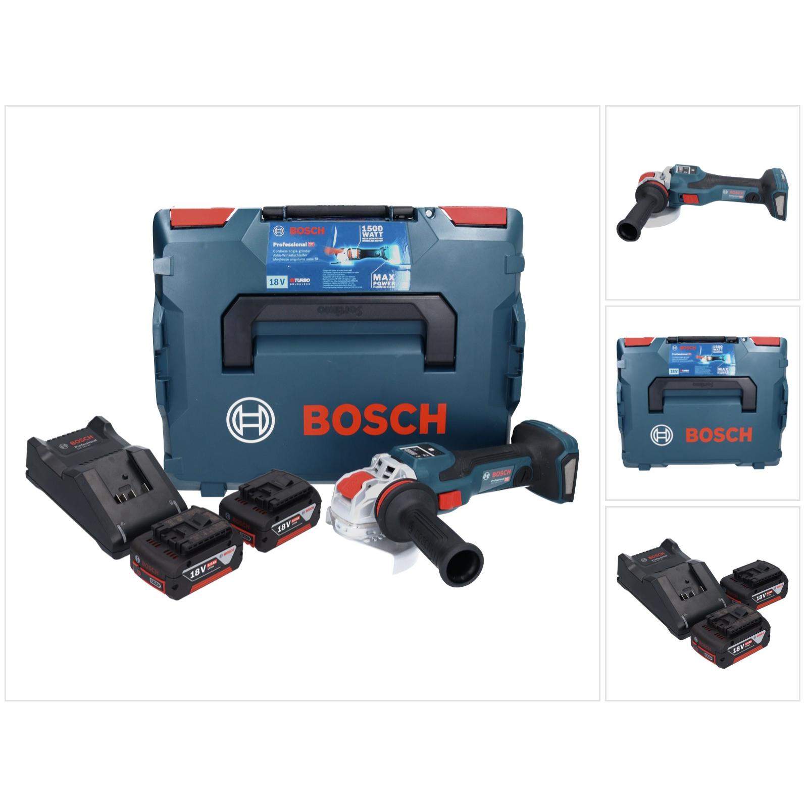 Bosch Professional, Winkelschleifer, Bosch GWX 18V-15 SC Professional Akku Winkelschleifer 18 V 125 mm BITURBO X-LOCK + ...