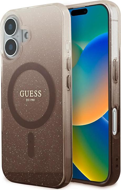 Produktbild Guess GUHMP16MHGRCELW iPhone 16 Plus 6.7" brązowy/brown hardcase IML Glitter Gradient MagSafe (Apple iPhone 16 Plus)