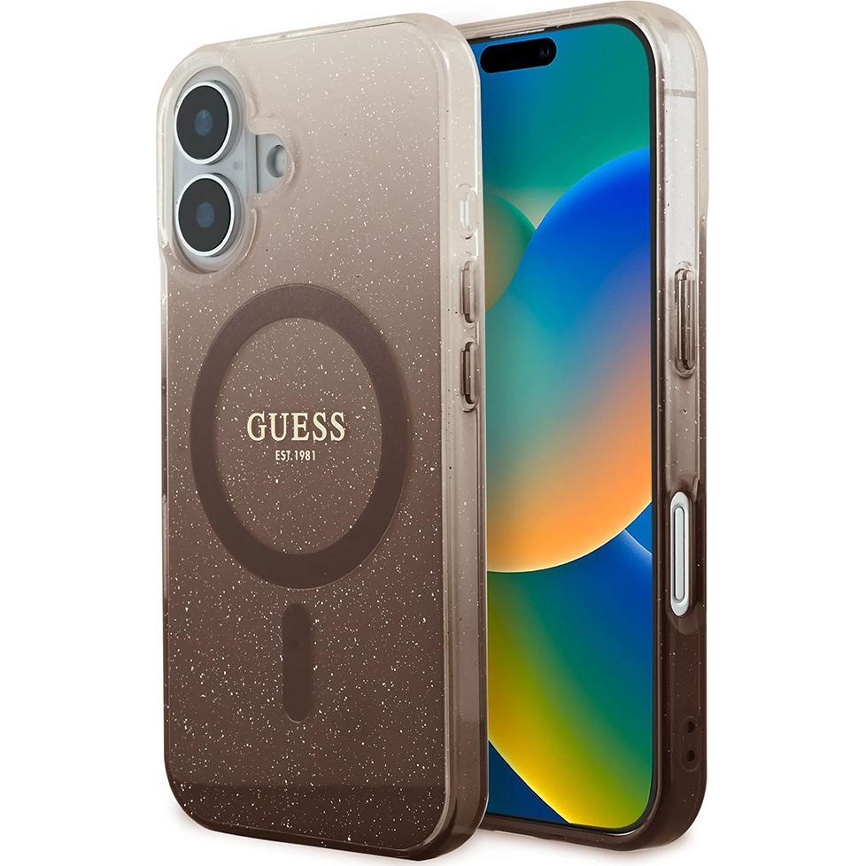 Guess GUHMP16MHGRCELW iPhone 16 Plus 6.7" brązowy/brown hardcase IML Glitter Gradient MagSafe (Apple iPhone 16 Plus), Sm...