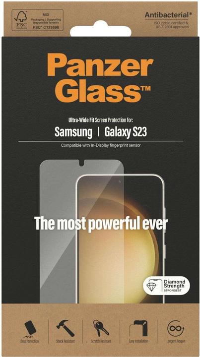 PanzerGlass Screen Protector Ultra Wide Fit Galaxy S23 (1 pcs., Samsung Galaxy S23)