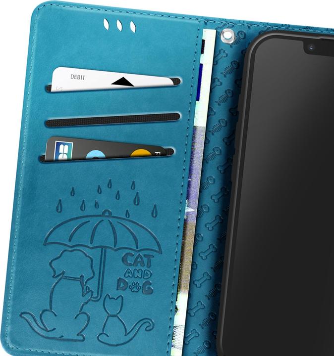 Produktbild Avizar Klapphülle für iPhone 16e Design Katze und Hund Portemonnaie (Apple iPhone 16e)