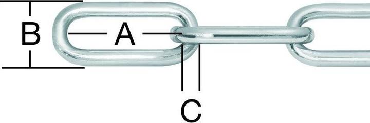 Abus Gliederkette DIN 5685 Stahl (ST) 3mm x