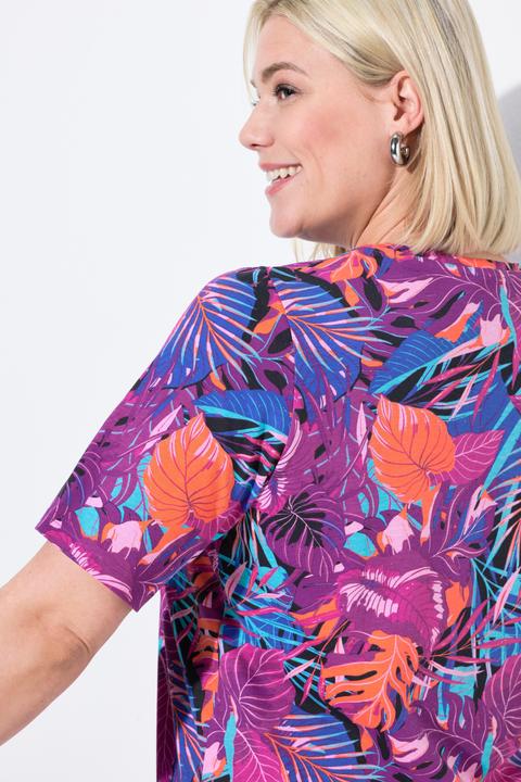 Produktbild Ulla Popken Longshirt, A-Linie, V-Ausschnitt, Halbarm (58)