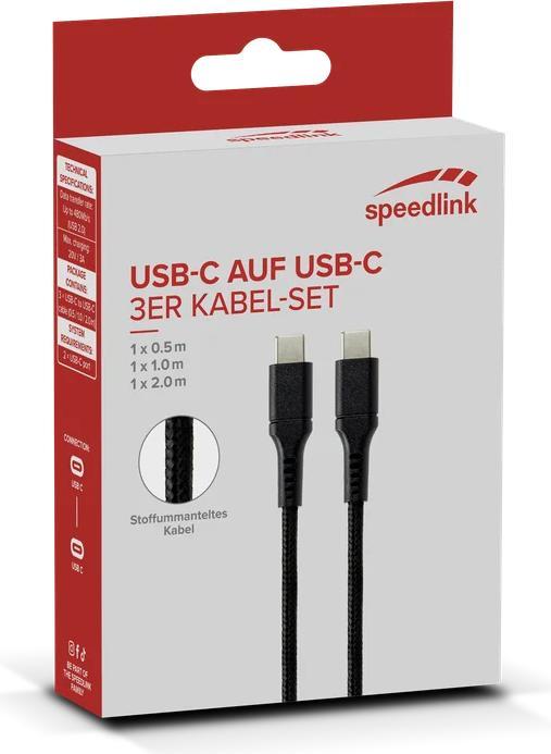 Produktbild Speedlink USB-C to USB-C Cable Set, black (2 m, USB 3.1)