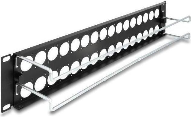 Produktbild Delock 19? D-Typ Patchpanel mit Entlastungsschienen 32 Port 2 HE schwarz