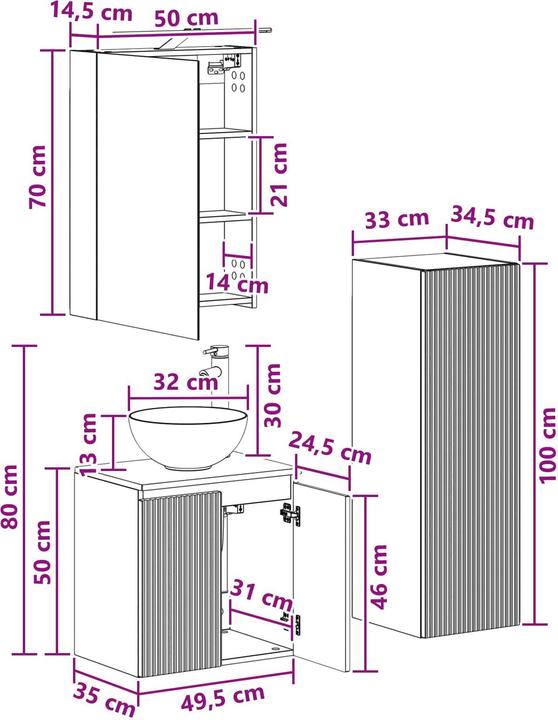 Produktbild vidaXL Badezimmermöbel-Set