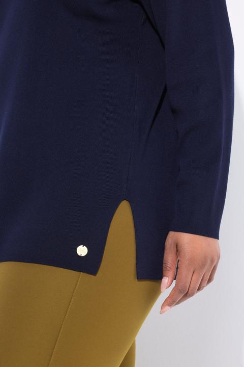Produktbild Ulla Popken Pullover, Ripp-Stehkragen, Langarm, Feinstrick (58)