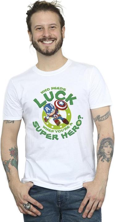 Image du produit - T-shirt ST PATRICK'S DAY CAPTAIN AMERICA LUCK - Homme (M)