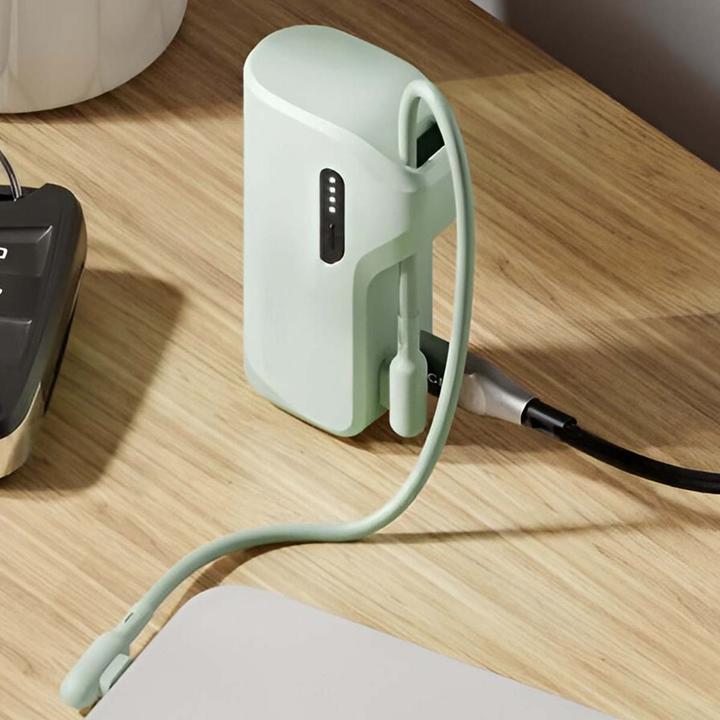 Actual product image Cygnett Battery bank Thumboost 5K Powerbank con cavo integrato (menta) (CY5355PBCHE) (5000 mAh, 20 W, 18.50 Wh)