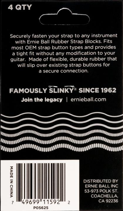 Produktbild Ernie Ball Gurtsicherungssystem, Strap Blocks, 4 Stück, grau (Instrumentengurt)