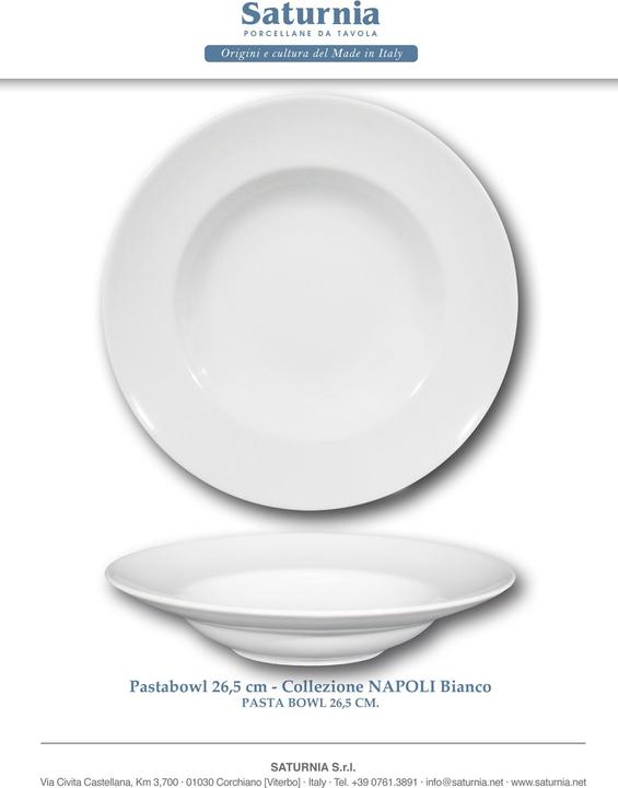 Actual product image Saturnia Porcelain Pasta Plate, 26.5cm (1x, 26.50 cm)
