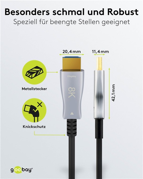 Produktbild Goobay Optisches Hybrid High-Speed-HDMI-Kabel mit Ethernet AOC (10 m, HDMI)