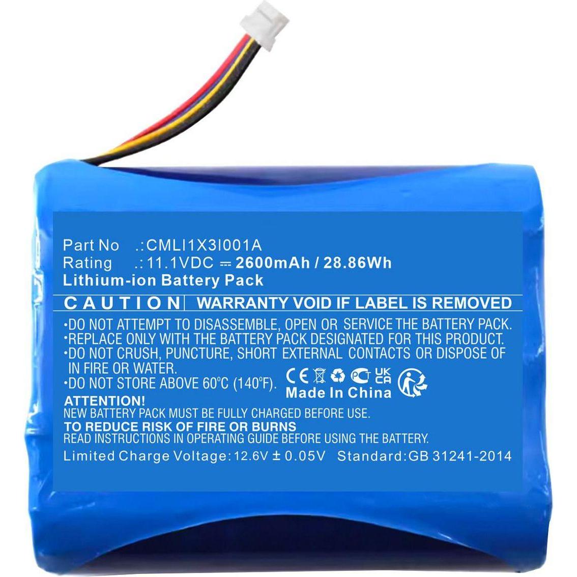 CoreParts Battery 11.1V 2600mAh 28.86Wh (1 Zellen, 2600 mAh), Notebook Akku, Blau