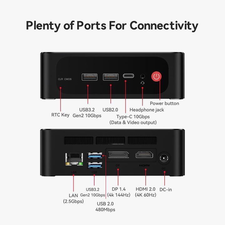 Image du produit Beelink Mini PC SER5 PRO 5850U mit Ryzen 7 (500 Go, 24 Go, AMD Ryzen 7 6800U)