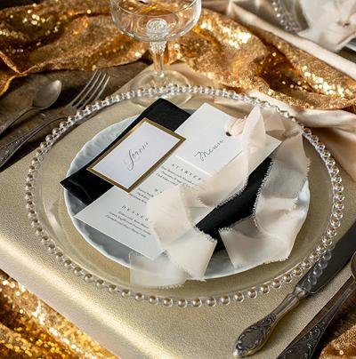 Actual product image Partydeco Tischläufer mit goldenen Pailletten