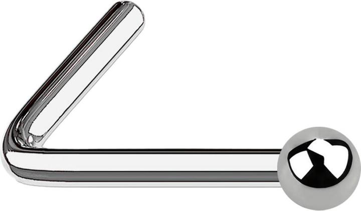 Actual product image Star Piercing Nose stud angled silver with ball (Titanium, without brass)