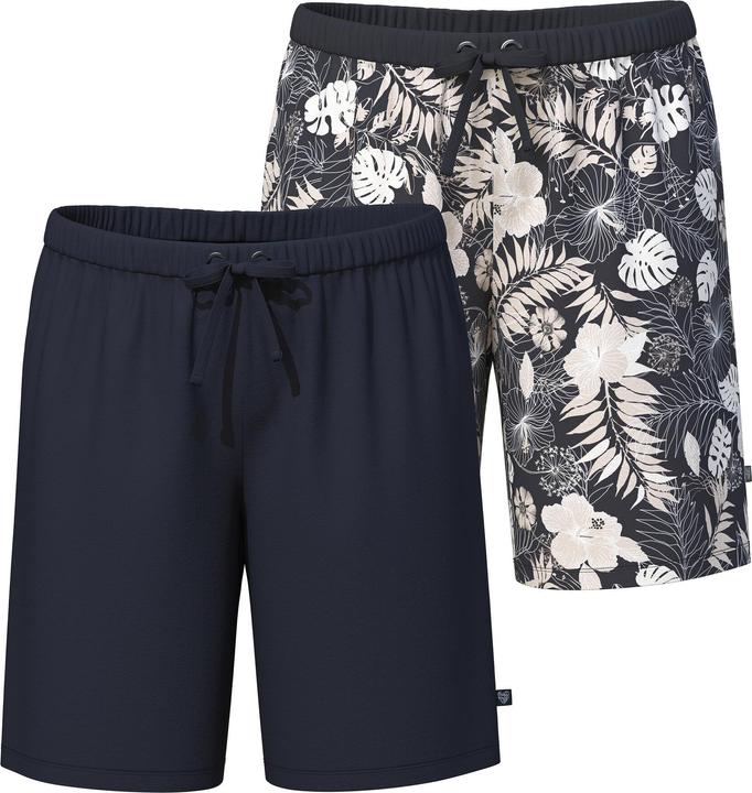 Immagine prodotto Ulla Popken Pantaloncini in confezione doppia con orlo elastico e tinta unita/foglie (46, 48)