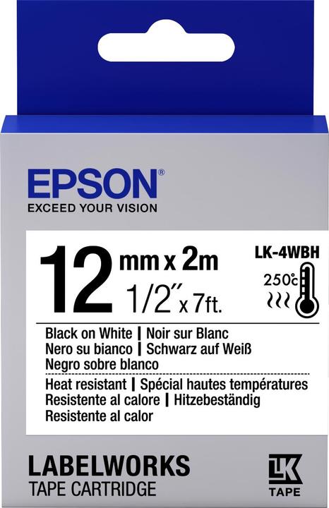 Epson Labelcassette Lk-4wbh (1.20 cm, Zwart)