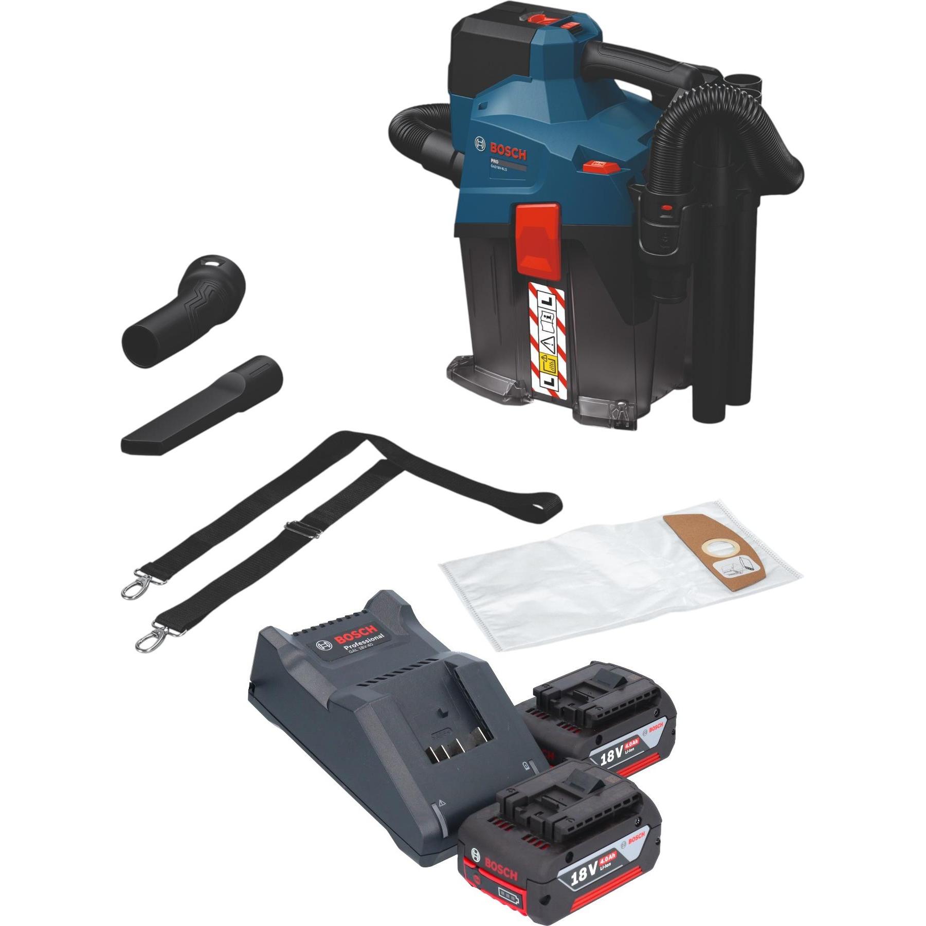 Bosch Professional, Aspiratore industriale, Aspirapolvere a batteria Bosch GAS 18V-6L S 18 V 6 l Classe di polvere L ( 06019K2100 ) Solo - (Aspirapolv