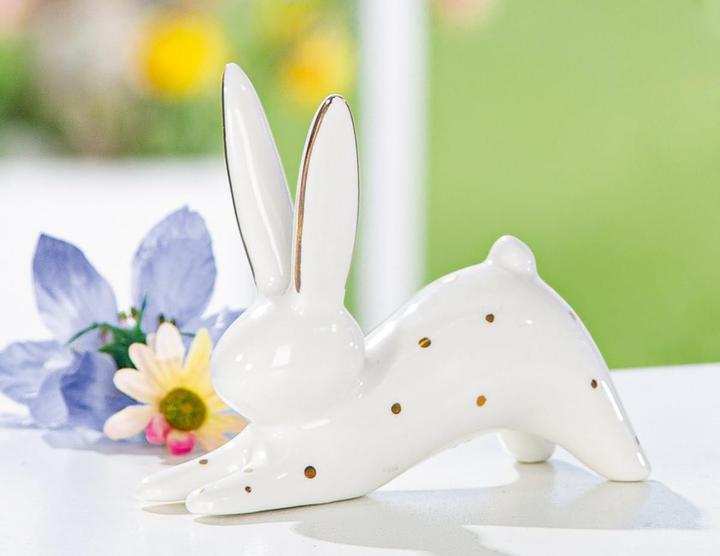 Confezione da 8 figure coniglietto a pois in porcellana (8x)
