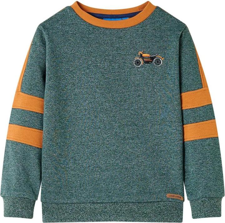 Produktbild VidaXL Kinder-Sweatshirt Dunkelgrün Melange 92,Material: 50 (92)