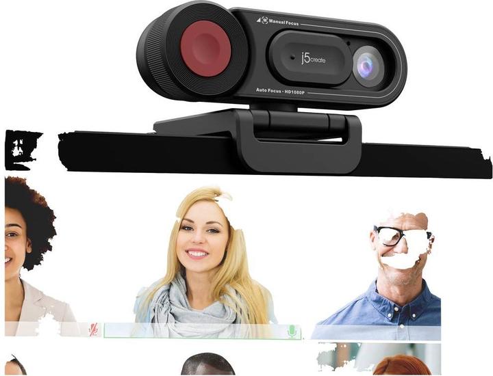 Actual product image j5Create JVU250 Webcam HD con commutazione di messa a fuoco automatica e manuale, 2 MP, 1920 x 1080 (2 Mpx)