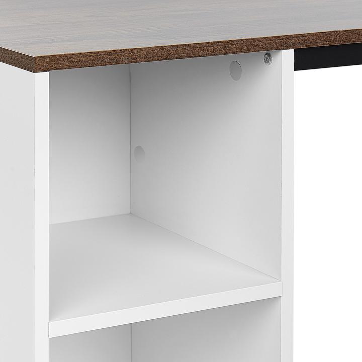 Produktbild Beliani Schreibtisch weiss / dunkler Holzfarbton 120 x 60 cm DESE (120 x 60 x 75 cm)