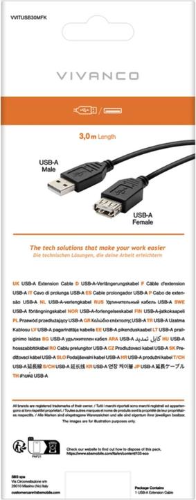 Actual product image Vivanco Cable (3 m, USB 2.0)