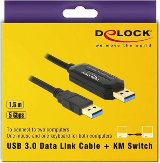 Actual product image Delock Data Link + KM Switch USB (1.50 m, USB 3.0)