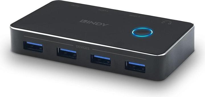 Productafbeelding Lindy USB 3.0 Sharing Switch 2:4 Twee computers delen tot vier USB 3.0 randapparaten