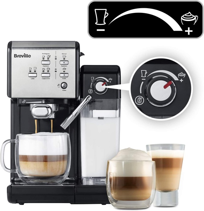 Produktbild Breville VCF108X PrimaLatte II Kaffee- und Espressomaschine, für Kaffeepulver oder Pads geeignet,...