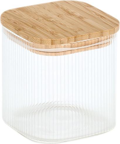 Productafbeelding Zeller Present Vorratsglas mit Bambusdeckel eckig 720 ml 10x10x10.7 cm (0.72 l)