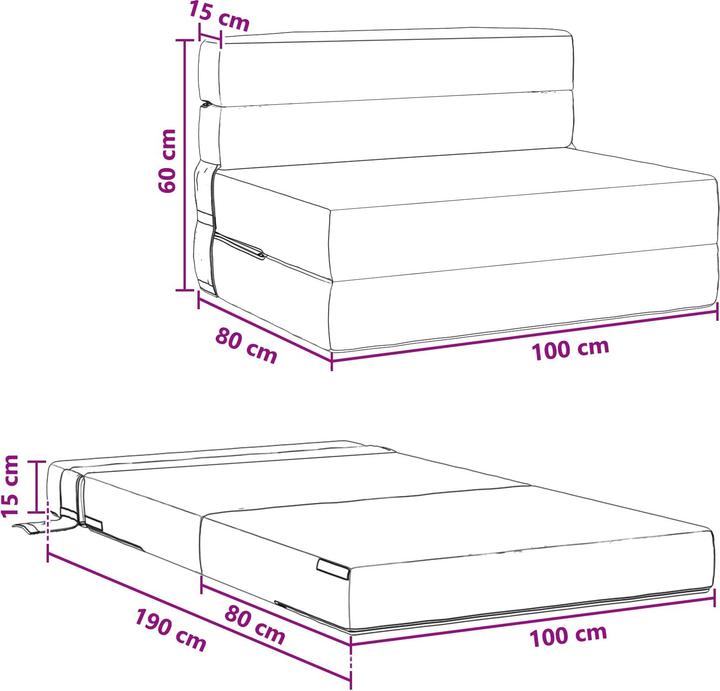 Image du produit vidaXL Klappsoufa