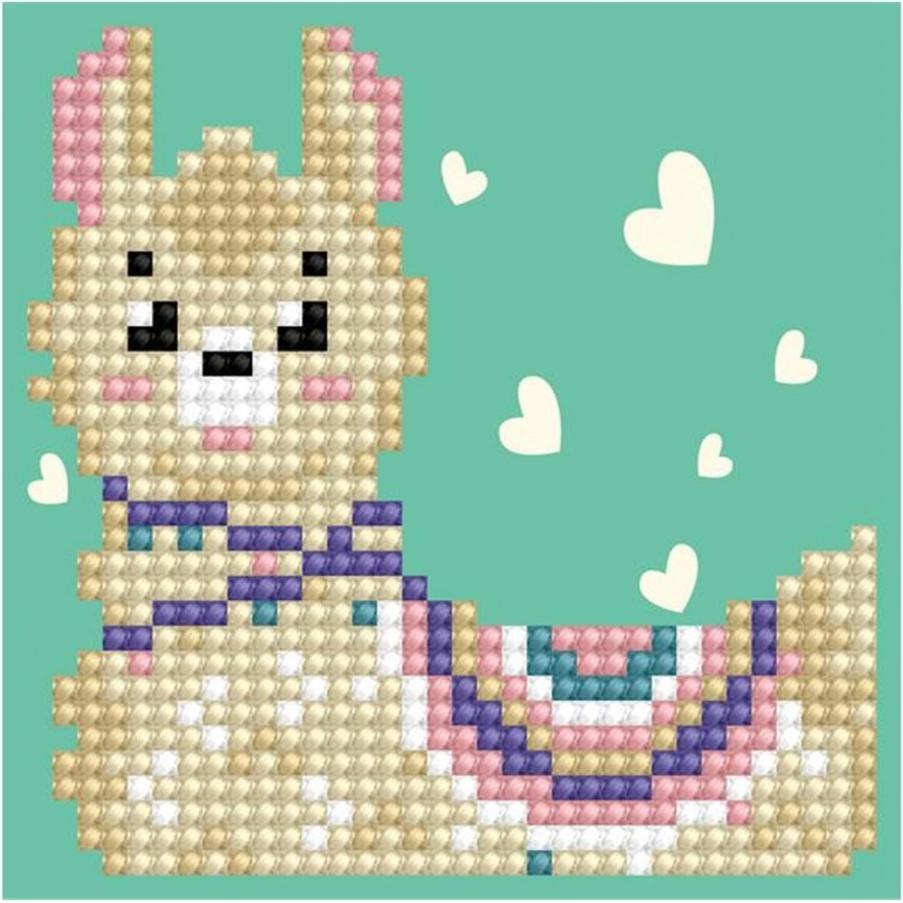 Thumbnail - Diamond Dotz Bastelset Llama Heart 10.2 x 10.2 cm