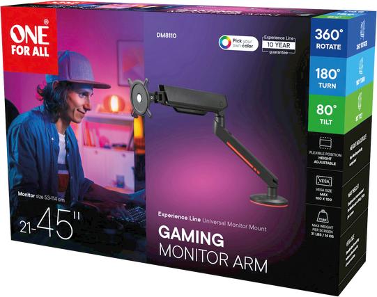Produktbild One for All Monitor Halterung Experience RGB Single schwarz (Tisch, 45", 14 kg)