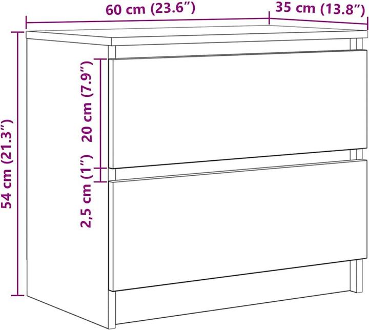 Produktbild vidaXL TV-Schrank (60 x 35 x 54 cm)
