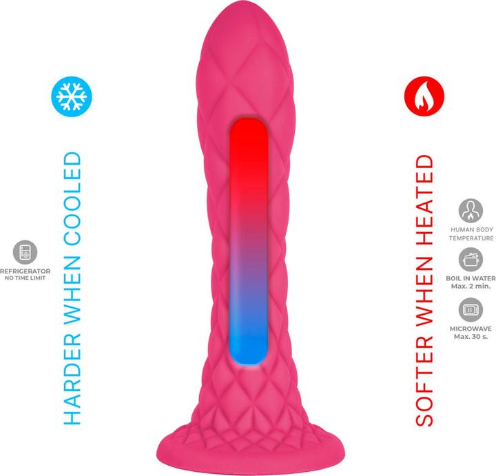Actual product image Silexd Dreamy Dildo Fantasy Flüssigsilikon Thermoreaktiv Fuchsia 18,5 Cm