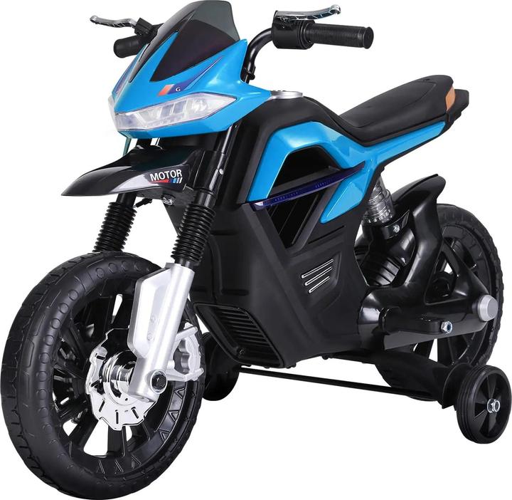 Image du produit Homcom Moto électrique pour enfants 3-6 ans avec roues stabilisatrices 3 km/h maximum Métal + plastique
