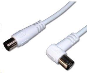 PremiumCord TV-Antennen-Anschlusskabel 10m, Stecker 90° (koaxial, M/F, 75 Ohm) (Antennenkabel)