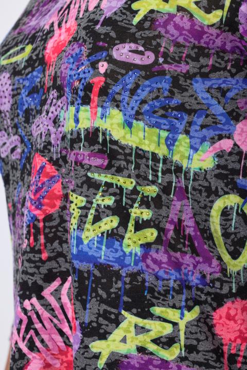 Produktbild Angel of Style T-Shirt, A-Linie, Scribble Muster, Glitzersteinchen (54)